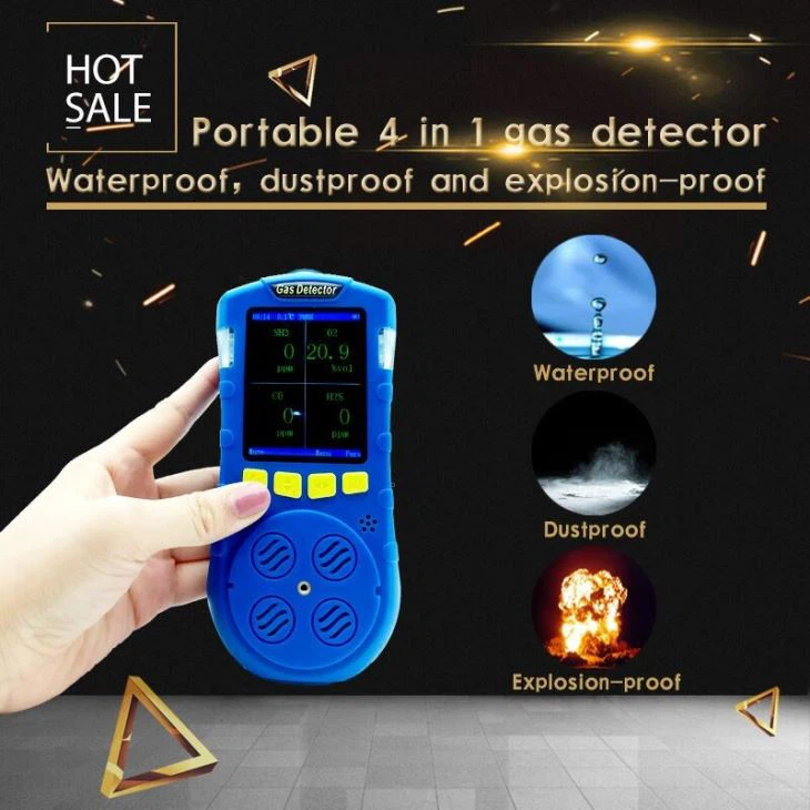 Portable Multi Gas Detector EX CO H2S O2 With Full Color